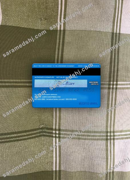 USA Bank of America AMEX business card photolook back